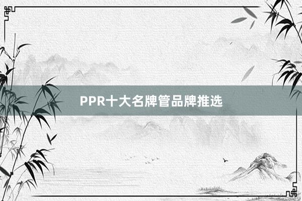 PPR十大名牌管品牌推选